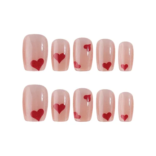Song Biography Кошачий глаз Осветляющий Короткий Ногтевой Нежно-розовый Сердце False Nail Короткий ЛАДДЕР 15 мм