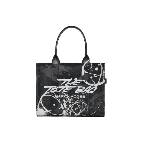 MARC JACOBS FUTURA Collaboration Полное зернистая кожа Тоут Сумка Сумка для покупок Сумка Большая Унисекс Черная