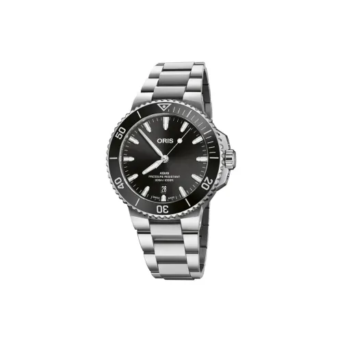 Oris Автоматический Механический Механизм Унисекс Часы 41,5 мм Черный Циферблат Корпус из Нержавеющей Стали Ремешок из Нержавеющей Стали