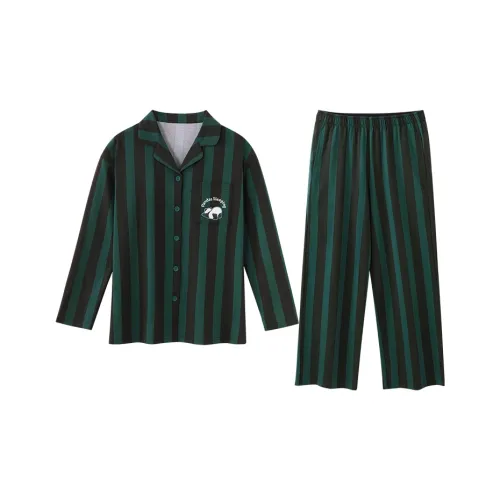 JINGYUN Пижамный комплект женский бирюзовый бамбук зеленый