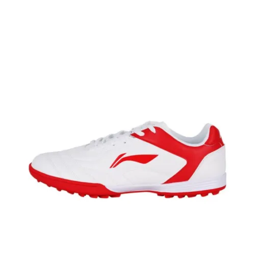 LINING YOUNG TF Противоскользящие Анти-KICK Амортизация Низкие Футбольные Бутсы для Детей Белый Красный