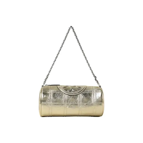 TORY BURCH Fleming кожа цилиндрическая сумка сумка сумка через плечо женская золотая