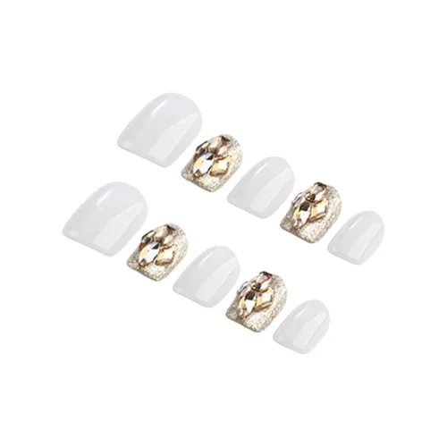 Song Biography Осветляющий Премиум Шампанское Золото Сияние Горный хрусталь False Nail Короткий LADDER 15 мм