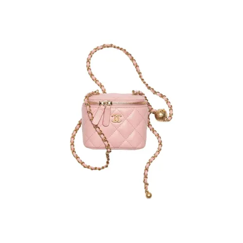 CHANEL Овчина Сумка для коробок Сумка для макияжа Сумка через плечо Маленькая Женская Вишневый цветок Розовый
