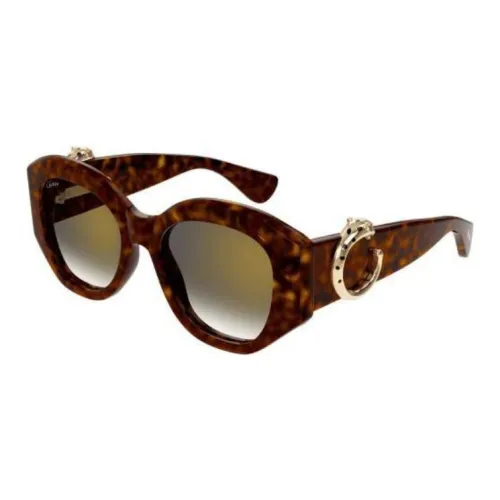 Cartier Ацетат Круглые Солнцезащитные очки Унисекс Коричневый
