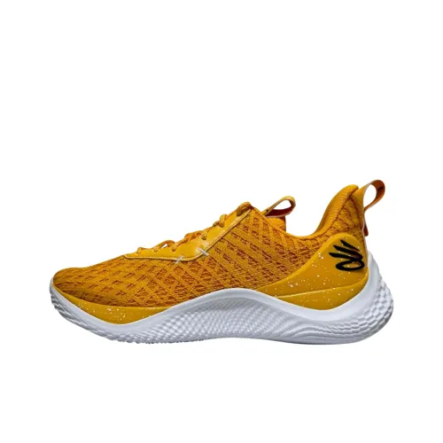 Under Armour Curry Flow 10 Баскетбольные кроссовки Низкий Топ Желтый Мужской