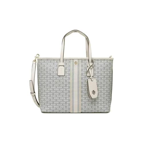 TORY BURCH Покрытый холст Тоут Сумка Сумка для покупок Тоут Сумка на одно плечо Женская Слоновая кость Многоцветный