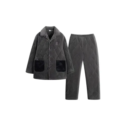 Sha Qian Пижамный комплект мужской серый зеленый