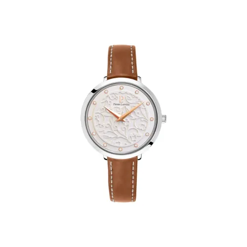 PierreLannier Наручные часы Кварцевый механизм Коровья кожа Ремешок 36 мм Белый циферблат Женские часы