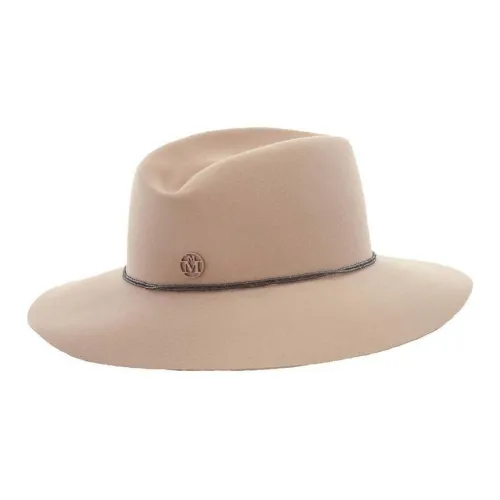 Maison Michel Rhinestone Metal Wool Hats Caps Women's Beige