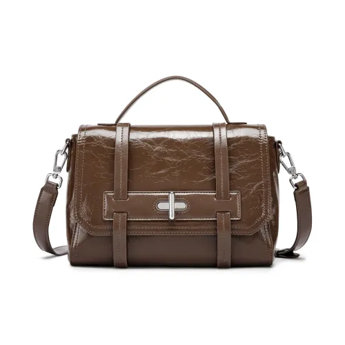 FAIRWHALE Первый слой Масляный воск Коровья кожа Сумка через плечо Сумка Женские Хаки Кофе Черный Анкора красный