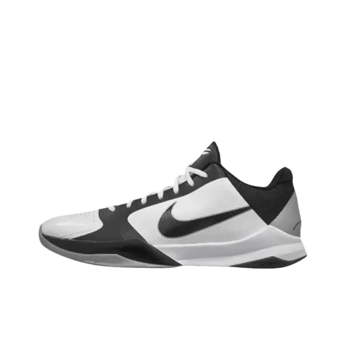 Nike Zoom Kobe 5 Slip-resistant Abrasion-resistant Low-top Баскетбольные кроссовки Унисекс Черный Белый