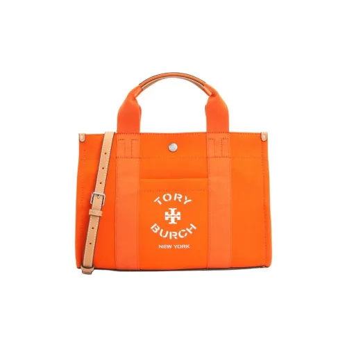 TORY BURCH Хлопок Тоут Сумка Сумка для покупок Сумка через плечо Сумка Маленькая Женская Оранжевая Красная