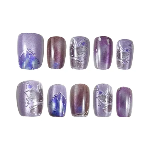 Song Biography Чжуан Чжоу Dream Butterfly Осветляющий Фиолетовый Градиент False Nail Короткий LADDER 15 мм