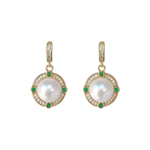 Серьги NATURALLYJOJO с цирконием женские белые золотые