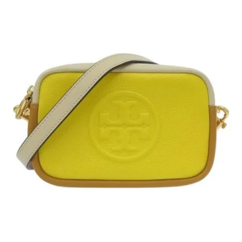 TORY BURCH PerryBOMBÉ Litchi Grain Leather Camera Bag Crossbody Bag Mini Women's Yellow Orange