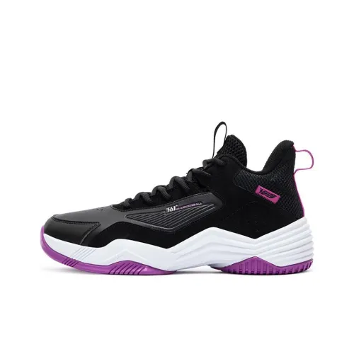 361° Burning Ball Game Амортизация Устойчивый к истиранию Дышащие Высокие Баскетбольные кроссовки Мужские Черный Фиолетовый