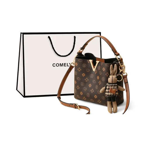 COMELY Сумка через плечо из синтетической кожи сумка сумка-ведро стандартная женская кофейного цвета