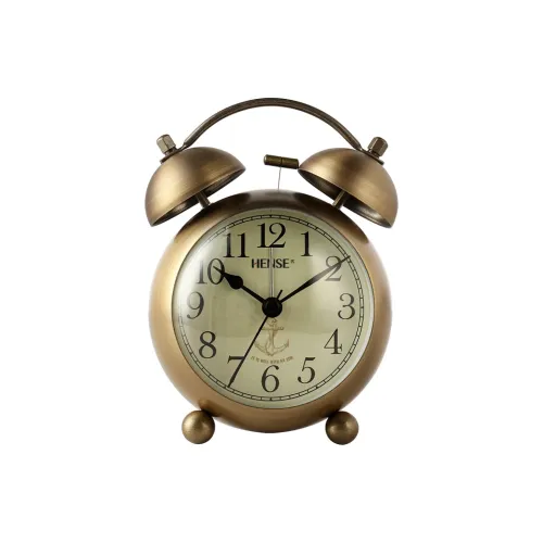 HENSE Кварцевый механизм металл колокол будильник унисекс бежевый циферблат часов HA17