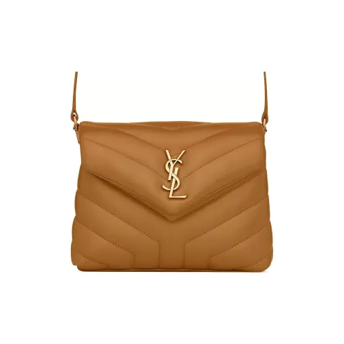 SAINT LAURENT LOULOU Сумка через плечо из телячьей кожи сумка на плечо женская темно-коричневая