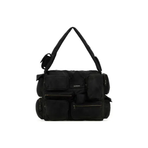 Balenciaga Superbusy Холщовая сумка сумка через плечо большая мужская черная