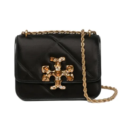 TORY BURCH ELEANOR Satin Сумка через плечо Сумка на плечо Маленькая Женская Черная Черная Золотая