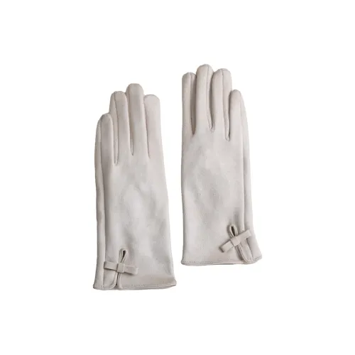Lagur Полиэстер Трикотаж Перчатки Женские Мягкие Молочно-Белые Noble Коричневые