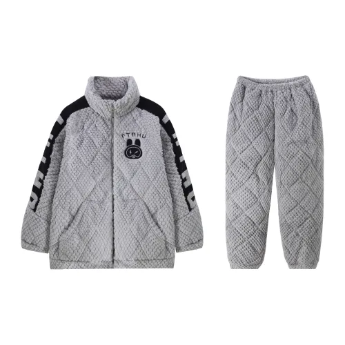 Qiao Ni Tong Пижамный комплект Мужской Светло-Серый