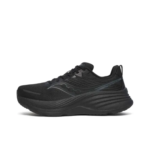 Saucony Hurricane 24 Дышащая Поддержка Низкий Топ Спринт Беговые кроссовки Мужской Черный