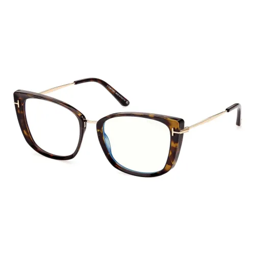 TOM FORD Пластик Кошачий глаз Оправы для очков Женские Коричневый
