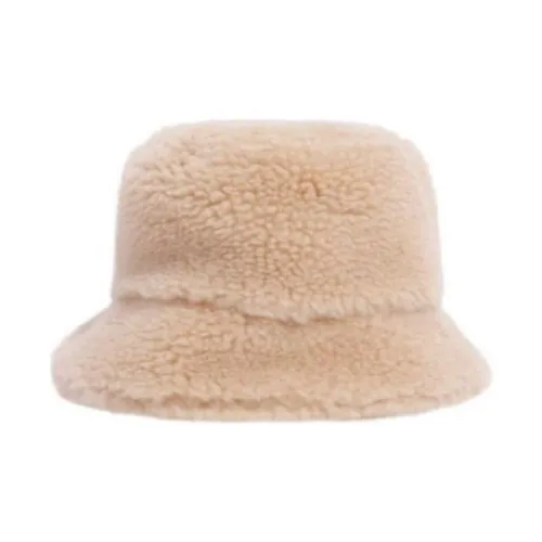 MaxMara Silk Viscose Leather Bucket Hats Women's CAMEL МаксМара Шелк Вискоза Кожа Шляпы ведра Женские КАМЕЛ