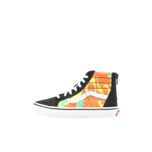 VANS SK8 HI Устойчивый к истиранию высокий топ для детских скейтбординга Черный Белый Детский