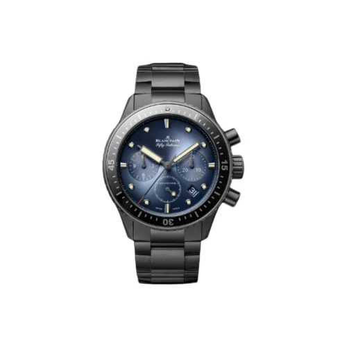 BLANCPAIN 50 Ton Коллекция Автоматический Механический Механизм Мужские Часы Часы 43,6 мм Синий Циферблат