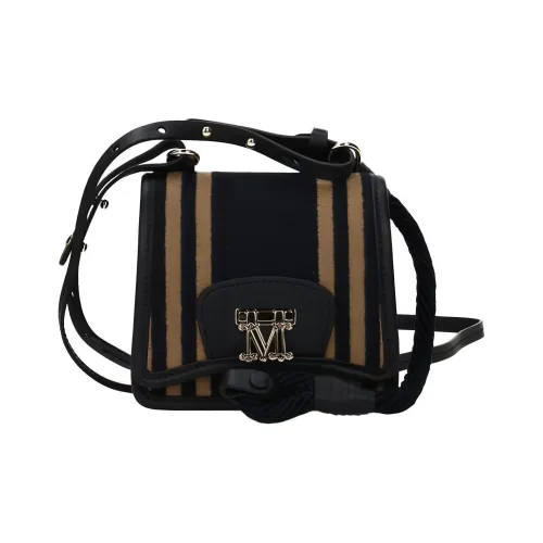 MaxMara Кожа Текстиль Пэчворк Сумка через плечо Женская Синяя и Коричневая