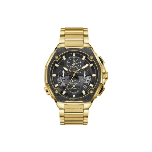 BULOVA Мужские часы Кварцевый механизм Ремешок из нержавеющей стали Серый циферблат