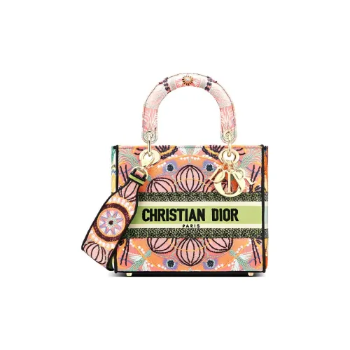 DIOR LADY D Лайт Вышивка Сумка Lady Dior Сумка Средний Женские Многоцветный