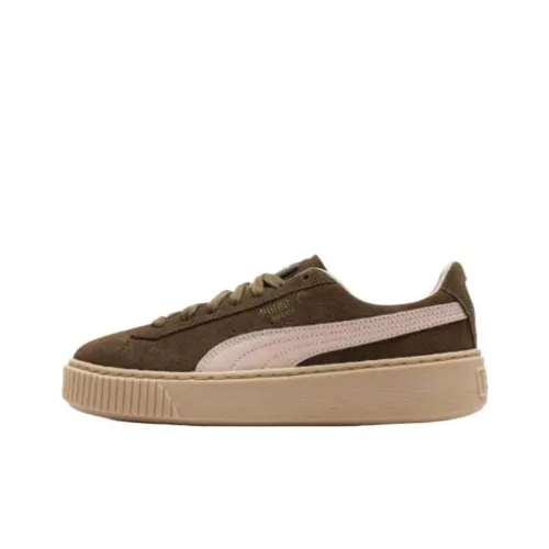 PUMA Suede Platform Скейтборд Кроссовки Низкие Коричневые Женские