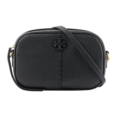 TORY BURCH McGraw Litchi Grain Leather Camera Bag Crossbody Bag Shoulder Bag Women's Black