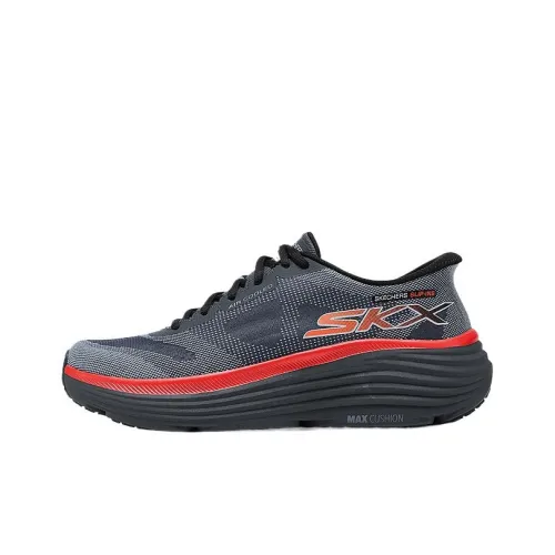 Skechers MEN'S GO Износостойкий Дышащий MID Беговые кроссовки Мужские Темно-серый Синий
