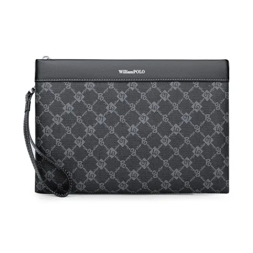 WilliamPOLO PVC клатч большой мужской черный