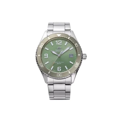 ORIENT Солнечный кварцевый механизм нержавеющая сталь ремешок мужские часы зеленый циферблат