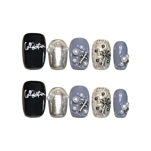 Yun Yue Joe Панк Magic Mirror Розовый Heavy Metal Темный Y2K False Nail Короткий LADDER 15mm
