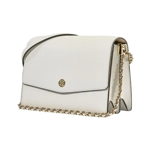 Tory Burch Robinson Кожа Плечевая Сумка Женская Березово-Белая