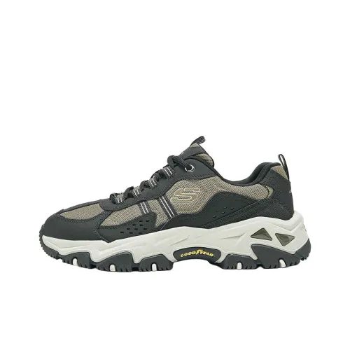 Skechers Износостойкий Дышащий Увеличивающий Высоту Низкий Топ Уличная Обувь Мужская Хаки