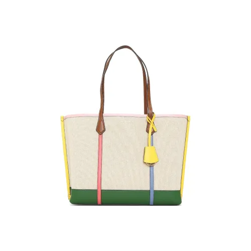 TORY BURCH Perry Ткань Сумка Tote Сумка Сумка через плечо Средняя Женская Бежевая