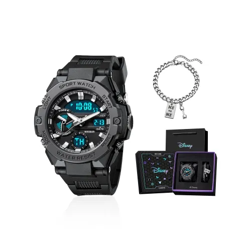 Disney Classic Электронный + Кварцевый Механизм TPU Ремешок Часы Мужские Черный Циферблат