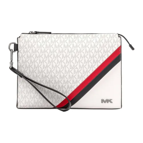 MICHAEL KORS Покрытый холст Клатч Большой Мужской Белый Многоцветный