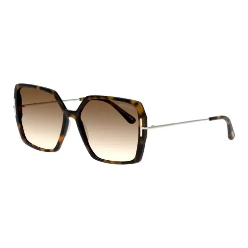 TOM FORD Ацетатные квадратные солнцезащитные очки женские коричневые