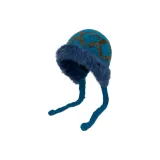 Флисовая отделка, жаккард, шнуровка - синий, отверстие