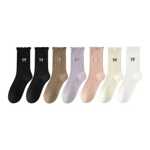 Носки Lan Miao Crew женские упаковка из 7 пар